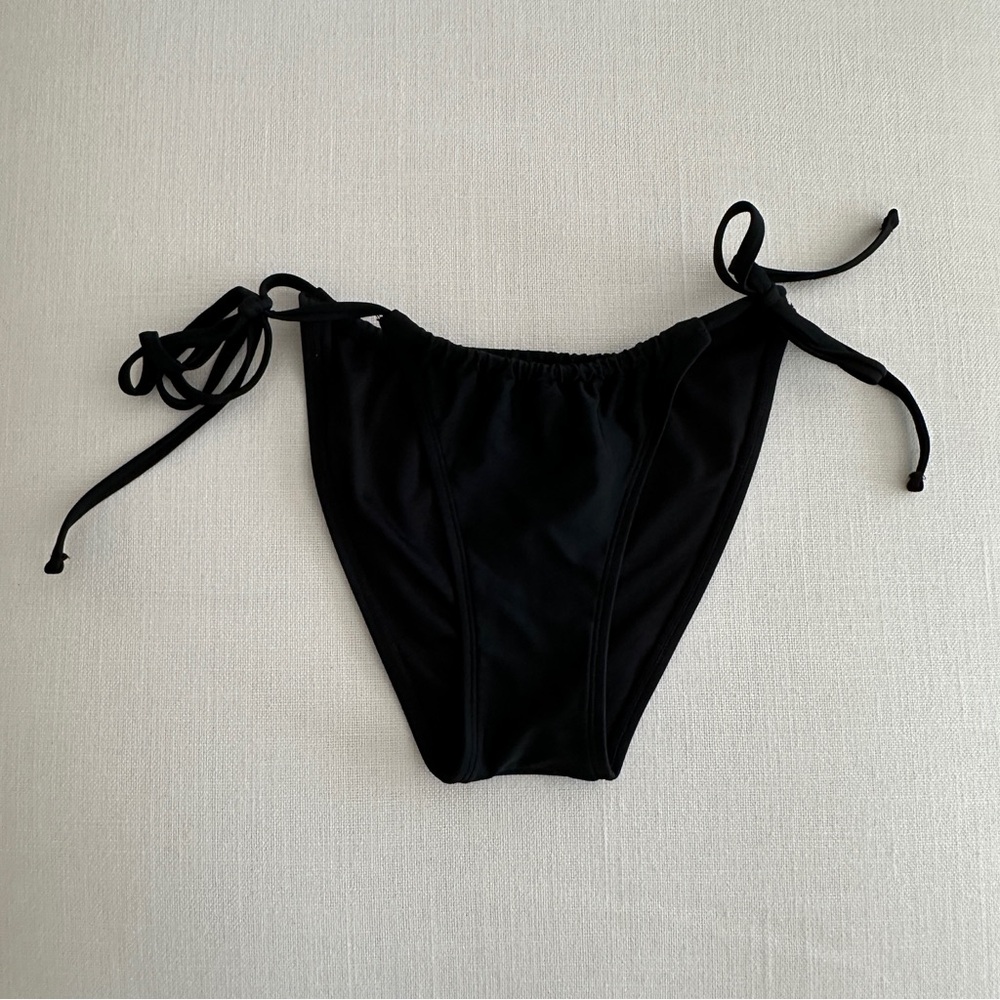 Black Tie-Side Bikini Bottom